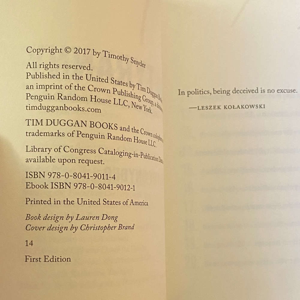 On Tyranny: 20 Lessons from the 20th Century #1 NEW YORK TIMES BESTSELLER - Picture 4 of 5